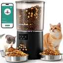 Automatic Cat Feeder for 3 Cats, 6L/25 Cup Cat Food Dispenser with Strong Anti-Jam System, Dual-Effect Desiccant, Smart WiFi App Control Pet Feeder, Automatic Dog Feeder, Gifts for Christmas