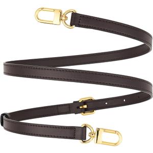 Vachetta Leather Adjustable Crossbody Strap women crossbody leather purse strap (Coffee-width:0.59 inches(1.5cm))