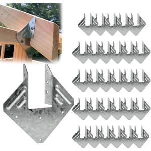 30 Pcs 18-Gauge Hurricane Tie,Heavy Duty Electrogalvanizing Joist Hangers,1.2mm Fit 2X Truss to Rafter Connector, for Roofing Trusses Wood Timber Connectors,Thickness 1.2mm