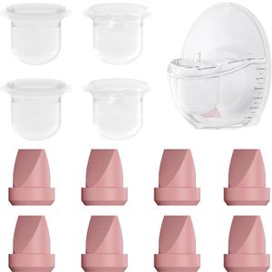 12PC M6 Breast Pump Replacement Accessories, Including 8pcs Duckbill Valve and 4pcs Diaphragms for Momcozy Mobile Style | M6, Replace for Momcozy Pump Parts, Not Original Parts, 12PC Red