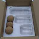 Glass Storage Jars with Ball Cork Lids - 3 Pcs Set, Decorative Round Glass Canisters, Wood Ball Lids, Sizes: 500ML/17Oz, 800ML/27Oz, 1000ML/34Oz