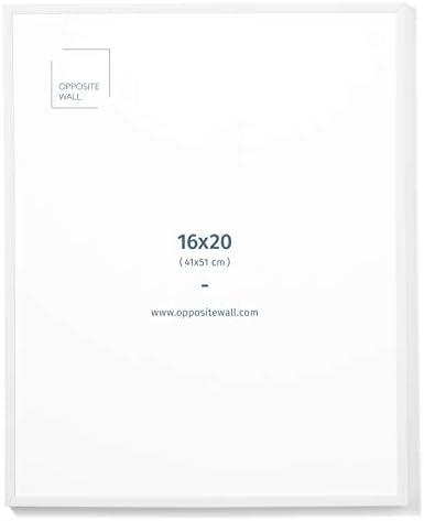 Opposite Wall Aluminium Metal Picture Frame, 16x20 in. | 41x51 cm White Sleek Matte, Lightweight, Shatterproof and Durable, Perfectly Crafted for Picture, Poster, Photo and Collage Displays