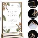14 Pack Acrylic Sign Holder 4x6 Gold Frames, Wedding Table Number Holders Double Sided Vertical Clear Display Stand, Picture Holders for Tables, Menus, Flyers, Party and Office Decor