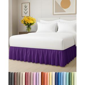 Bedskirt Full Size Ruffle - 15 inch Drop Dust Ruffle Bed Skirt with Platform - Ultra-Soft, Easy Fit, Premium Hotel Quality - Wrinkle, Fade & Shrink Resistant - for Women, Men, Kids and Teens - Purple