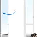 Large Dog Door for Sliding Glass Door, Openable Doggy Door for Sliding Glass Doors, All-Metal Framed, Adjustable Height 91 7/16" to 96" - Large Tall