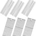 3 Pcs 9MM Stainless Steel Cooking Grid Grates and 3 Pcs Heat Plates Flame Tamer for Blaze Grill Replacement Parts,for Blaze 3 Burner Grill Model BLZ-3LP,BLZ-3LP-Cart,BLZ-3NG,BLZ-3NG-Cart