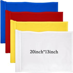 Mixweer 4 Pcs Solid Golf Flag with Tube Inserted Putting Green Flags 420d Nylon Portable Golf Pin Flags for Backyard Indoor Outdoor Yard Garden Practice, 20 x 13 Inches