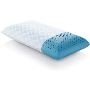 MALOUF Zoned Pillow Infused with Temperature Regulating Gel-New ACTIVEDOUGH Formula is Responsive, Supportive, and Plush-Mid Loft-Queen, Blue