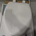 Mayfair Linden Slow Close Toilet Seat, Non Slip Heavy Duty Wood, Easy Install, Elongated, White
