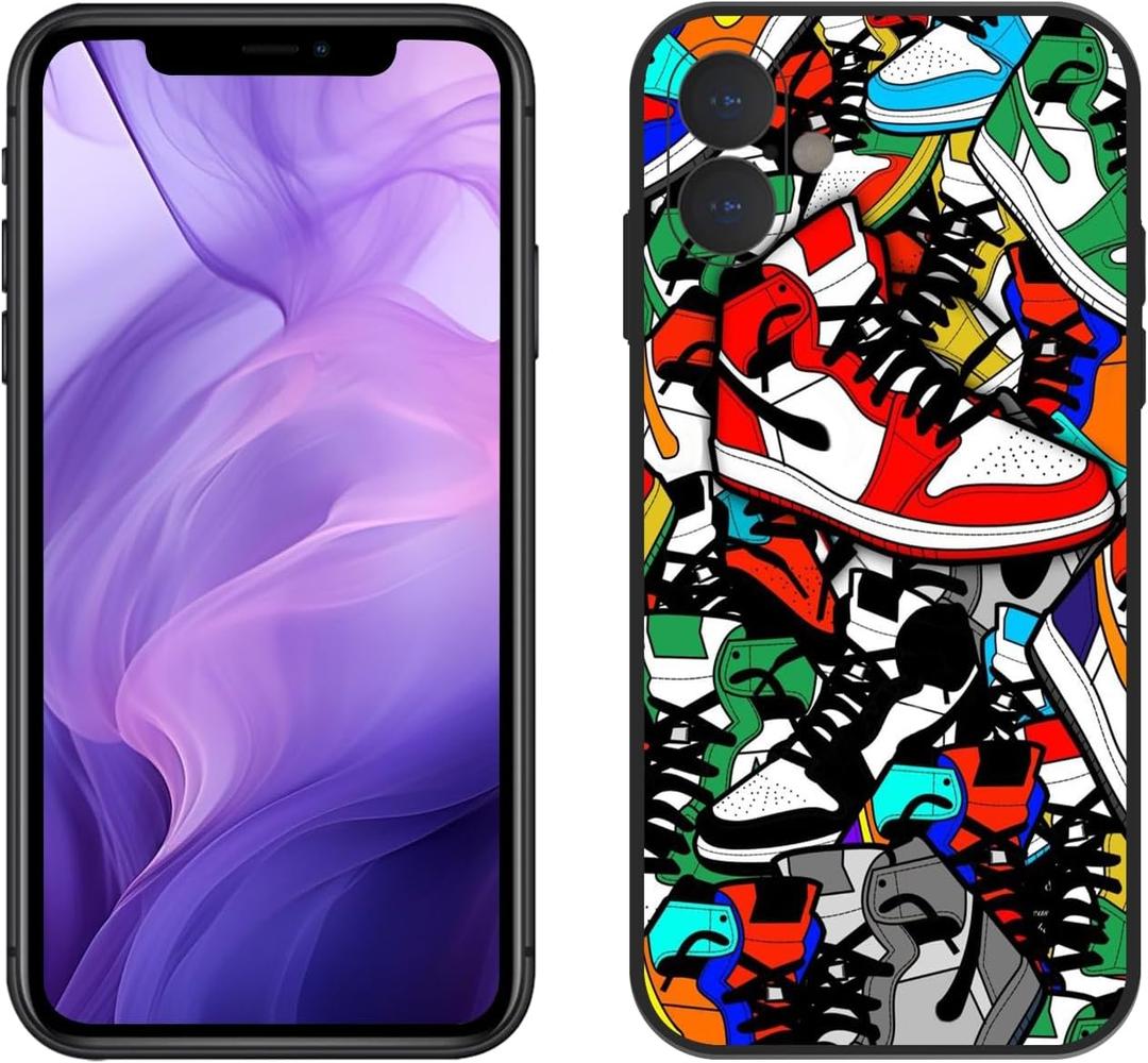 Compatible with iPhone 16 Plus Case for Cool Boys and Men, Basketball Shoes Sneaker Cute Aesthetic Color Ways Soft TPU Cute Funny Glossy Cover Graphics Sports Design