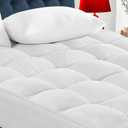 CYMULA Mattress Topper Super Queen Size - Extra Thick Cooling Mattress Pad Cover for Back Pain - Soft Mattress Protector Bed Topper Pillow Top with 8-21 Inch Deep Pocket 3D Snow Down Alternative Fill