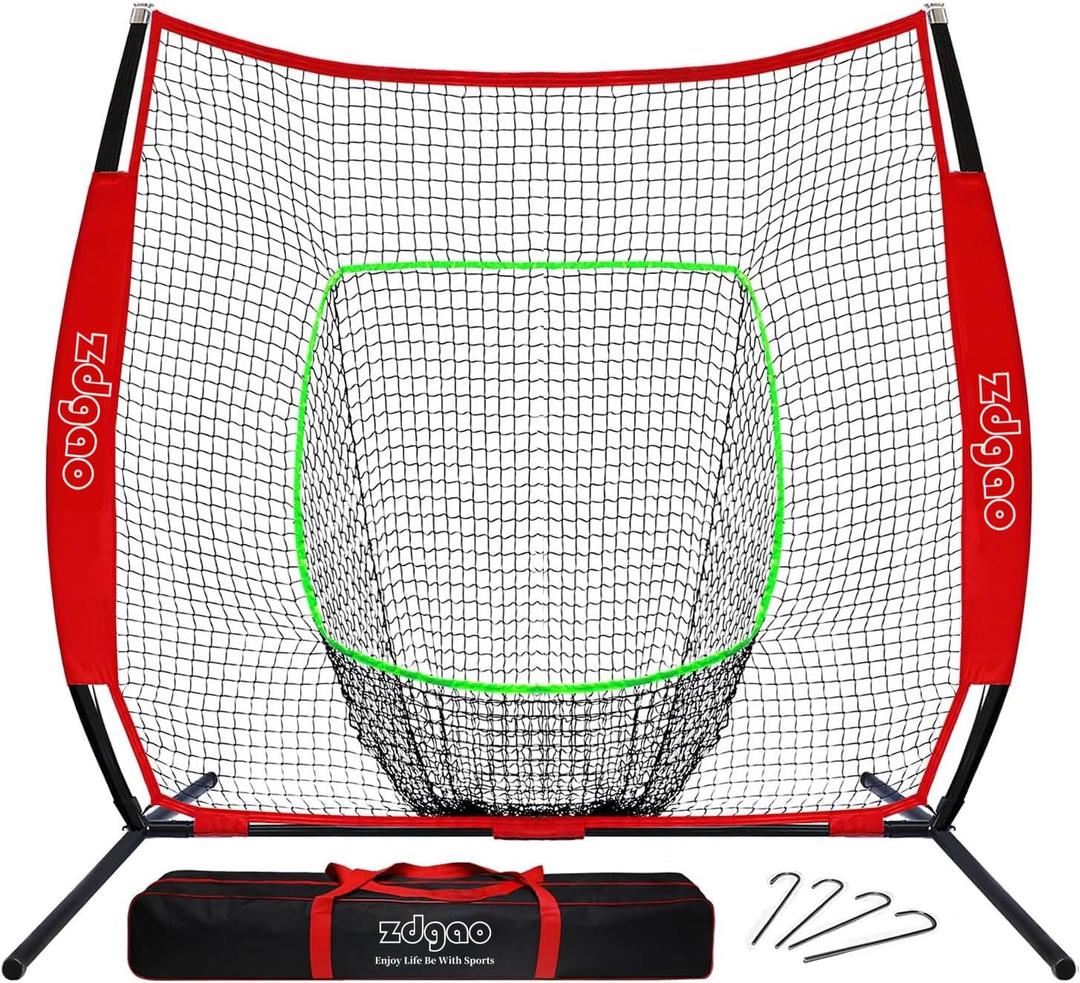 77ft Baseball Softball Practice Net- Portable Baseball Net for Batting, Hitting, Pitching Come with Carry Bag, Training for Players of Any Skill Level - Easy Assembly
