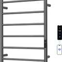 Electric Towel Rack with Voice Control for Alexa & Google Home,TUYA - Wall-Mounted Bathroom Heating Towel Warmer,Plug-in,Stainless Steel Material (Gungrey with WiFi, 6 Bar)