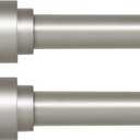 HEI! DEAR 2 Pack Silver Curtain Rods for Windows 28 to 48 Inch(2.3-4ft),1 Inch Diameter Heavy Duty Curtain Rods, Adjustable Curtain Rod, Telescopic Drapery Rods, Window Curtains Rod 18-45", Antique Silver (18-45"& 2 pack, Antique Silver)