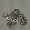 Western-Concho-Belt-Women Cowgirl-Metal-Belts Boho Silver Vintage Turquoise Chain Belt for Dress Jeans (Length 51.1" (29.5"+extended chain 21.6"))