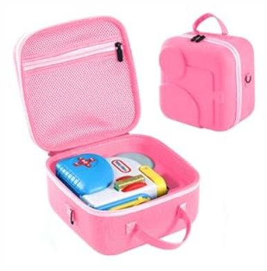 Carrying Case Compatible with Little Tikes Story Dream Machine, Portable Storage Case for Books, Character and Other Accessories - Suitable for Travel and Home Storage (Pink)