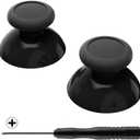 eXtremeRate Black Replacement 3D Joystick Thumbsticks, Analog Thumb Sticks with Cross Screwdriver for Nintendo Switch Pro Controller