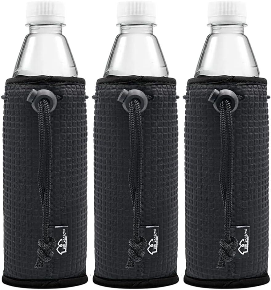 WK IEASON Water Bottle Cover Sleeves Insulators 16 17 18oz Non-slip Neoprene Beer Bottle Cooler Sleeves 3PC Pack (Black)