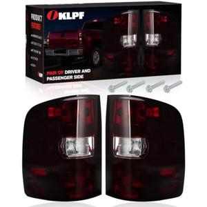 OKLPF Smoked Red Tail Lights Compatible With 07-14 Chevy Silverado | 2007-2014 Chevy Silverado 1500 2500HD 3500HD,Include Bulb and Harness,Left and Right Rear Brake Taillight Assembly