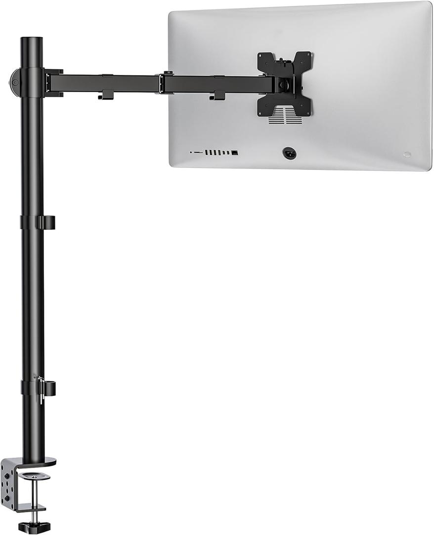 WALI Monitor Arm Mount for Desk, Single Extra Tall Computer Desk Mount, Monitor Bracket Mount Stand Single, up to 32 inch, 22 lbs (M001XL), Black