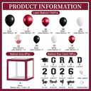 2026 Graduation Decorations, Maroon Graduation Decorations 2026 Arch Kit Boxes With Letters 2026 Grad for Middle School High School College ect, (Only balloons)