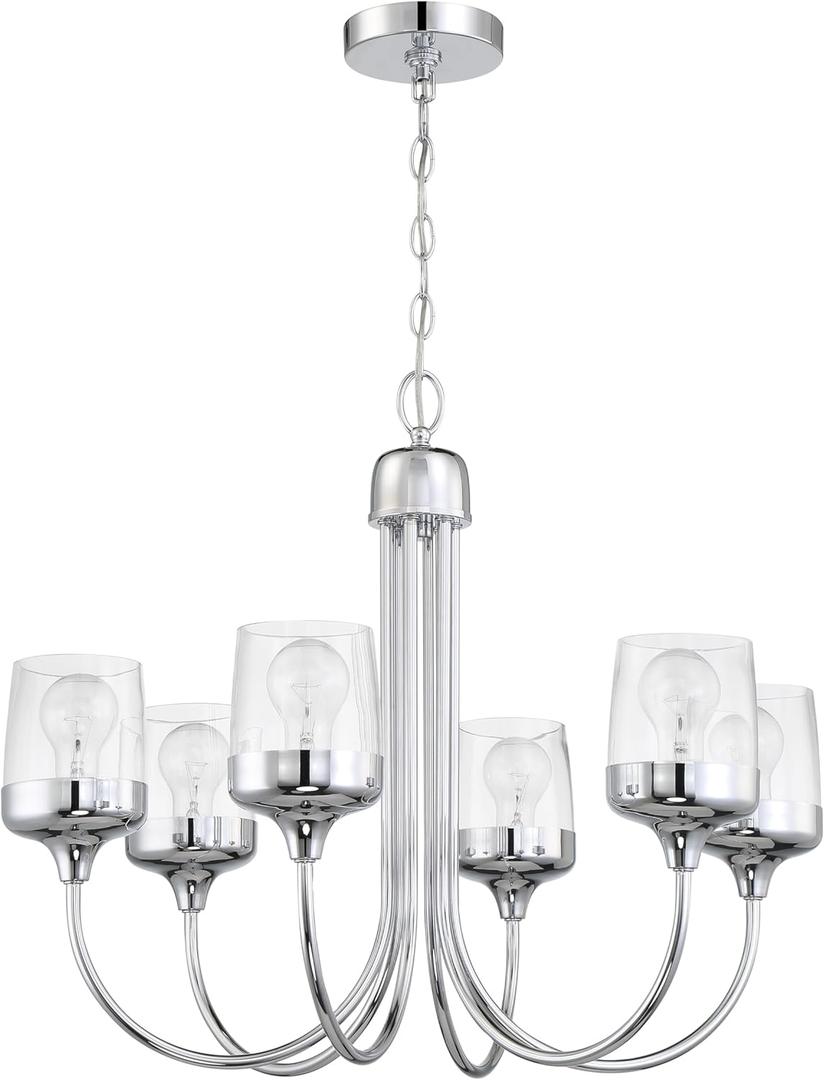 Craftmade 58126-CH Wrenn Chandelier, 6-Light 360 Total Watts, Chrome, Bulb(s) Not Included