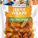 Pur Luv Chicken Wrapped Sweet Potato Dog Treats, Rawhide Free Jerky Wraps, Made with Real Chicken, 16 Oz, Healthy, Easily Digestible, Long Lasting, High Protein Treat, Satisfies Dog's Urge to Chew (EXP 08/28/28)