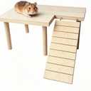 Wooden Hamster Platform for Food Bowl Water Bottle Hamster Cage Accessories Dwarf Syrian Hamsters Gerbils Mice Degus or Other Small Pets