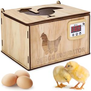 Incubators for Hatching Eggs, DIY 9 Eggs Incubator with Waterbed Incubation and Adjustable Temperature, Mini Egg Hatcher for Chicken, Duck, Goose, Quail