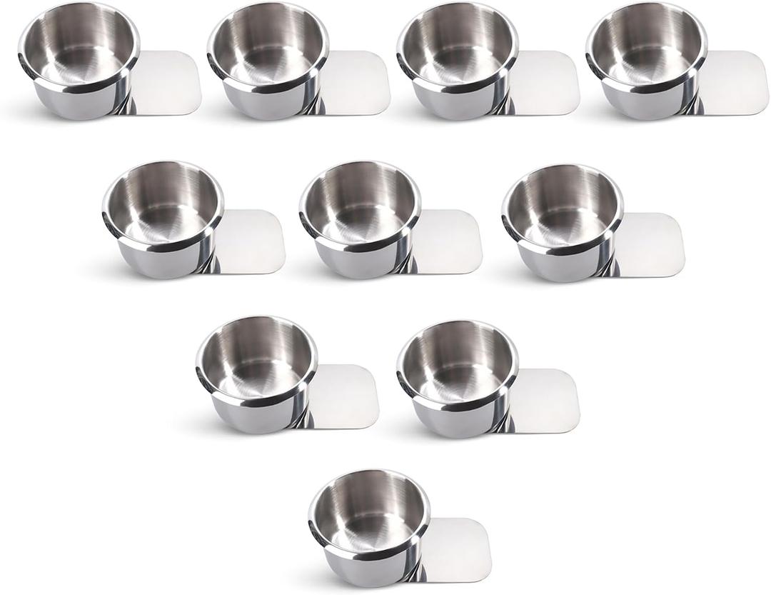 GSE Games & Sports Expert Stainless Steel Cup Holder, Drop-in Cup Holder for Casino Poker Tables, Work Desks, Boats, RVs, Cards & Trucks (Slide Under)