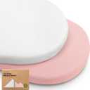2-Pack Baby Bassinet Sheets Girl, Boy - 33x17 Viscose Derived from Bamboo Bedside Mattress Fitted Bassinet Sheets, Compatible with Halo Bassinest Swivel Sleeper, Baby Delight, Graco (Rose)