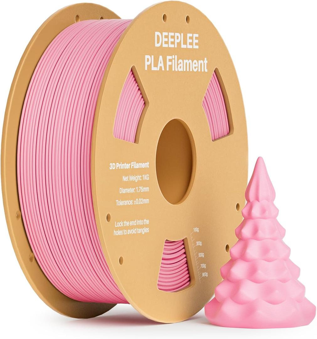 PLA 1.75mm 3D Printer Filament, Dimensional Accuracy +/- 0.02mm, Neatly Wound, No Clogging, Vacuum Package, Fits for Most FDM 3D Printers, 1kg Pink