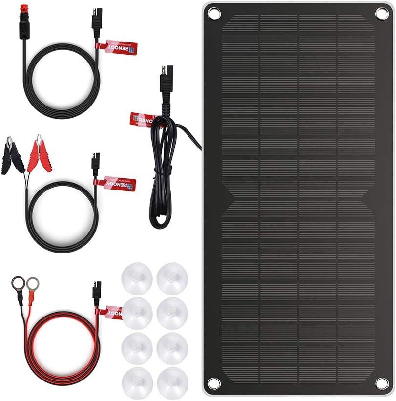 Renogy 10 Watts Portable Solar Battery Charger Maintainer, Backup for Car Boat Marine Motorcycles Truck (BM-10W)