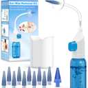 Ear Wax Removal Kit, Ear Cleaning Kits Manual Safe Ear Irrigation Flushing System, Effective Ear Cleaner Earwax Removal Kit, Ear Wax Removal Tool with Ear Basin and 10 Ear Tips