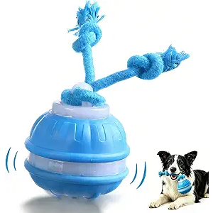 JWKPA Dog Toys, Interactive Dog Toys,Dog Ball Toy with Squeaky Birdsong Sound and Stimulation,Automatic Motion Activated Dog Toy,Indoor Outdoor Pet Exercise Toy for Small/Medium Dogs(Blue)