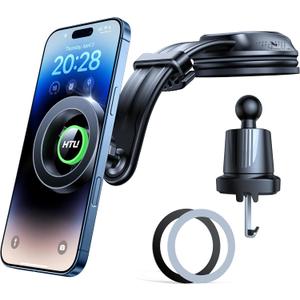 2025 Upgraded for MagSafe Car MountStrongest Magnet & Suction 5-in-1 Bendable Dashboard Windshield Vent Vacuum Magnetic Phone Holder for iPhone 16 15Patent & Safety Cert, Non-Charging, Green