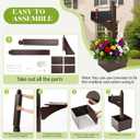 Colingmill Brown and Black Iron Mailbox Posts with Mailbox and Planter Box for Outside Decorative Ground Mounting Post 56 Inch / 4.6 ft Tall Heavy Duty Stand for Outdoor Use