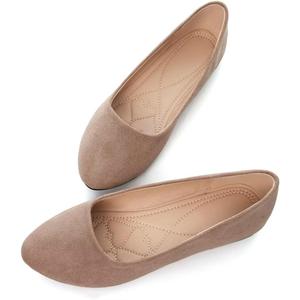 Stunner Women Cute Slip-On Ballet Shoes Soft Solid Classic Pointed Toe Flats (9, Upgrade Khaki)
