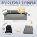 KingCamp Double Inflatable Couch for Camping, Portable Foldable Eco-Friendly Reach-Certified PVC Liner Air Lounger 2-Person Blow Up Sofa with Foot Pump, Pegs, Repair Kit & Removable Cover