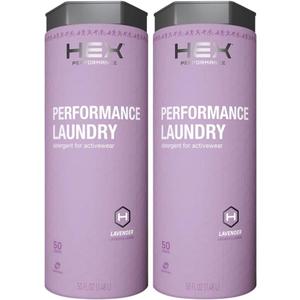 HEX Performance Laundry Detergent, Lavender, 100 Loads (Pack of 2) - Designed for Activewear, Eco-Friendly, Concentrated Formula (50 Fl Oz (Pack of 2))