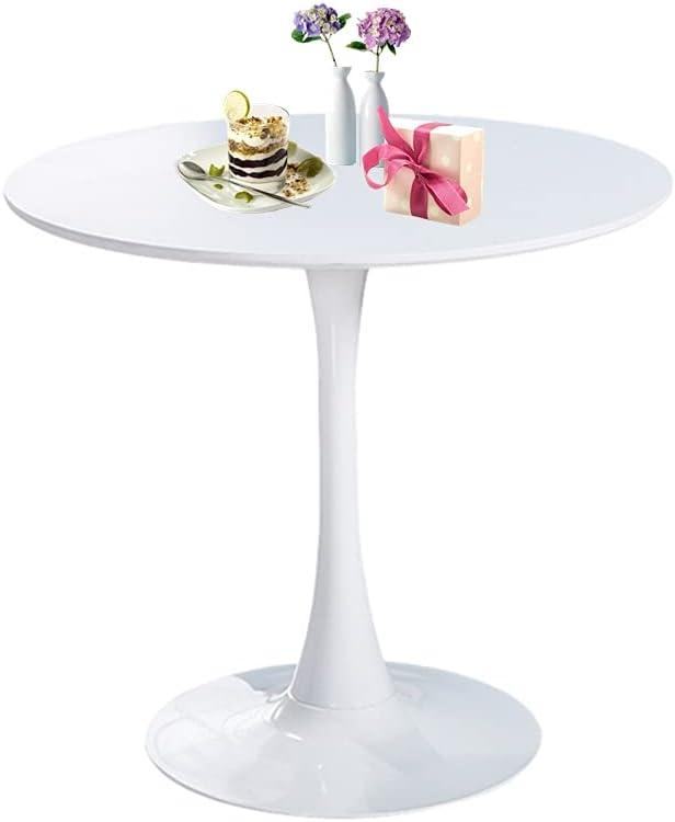 Round Dining Table White with Pedestal Base,31.5" Modern Tulip Dining Room Table for 1-4 People,Pedestal Dining Table with Round Top for Kitchen Living Room (Tulip Dining Table White), 31.5*29 Inches
