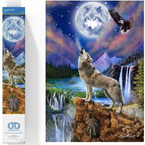 DIAMOND DOTZ Mystic Wolf Diamond Art Kit for Adults, 26.4x18.5in, Full Drill, Round Dotz, Diamond Painting Kit, Diamond Art (Multicolor)