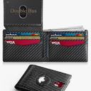 Wallet for Men Slim RFID Blocking Bifold Carbon Fiber,Minimalist Small Compact Front Pocket Credit Card Holder,Thin Mens Leather Wallets Smart Security With 2 ID Windows 1 Cash,Birthday Gifts for Men