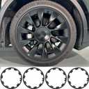 20 Inch Wheel Rim Protector Hubcaps for Tesla Model Y 2020-2024 Induction Wheels Rim Cover Tire Trim Rings Model Y Accessories(Matte Black)