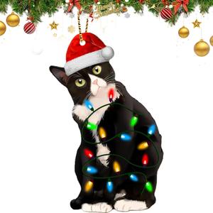 2 x Black Cat Christmas Ornaments 2025, Black Cat Ornaments for Christmas Tree, Funny Christmas Ornaments, Christmas Decor,Personalized Gifts for Lovers