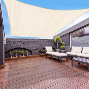 20'x20' Sun Shade Sail Square Canopy Shade Cover for Patio Garden Outdoor Backyard, Cream