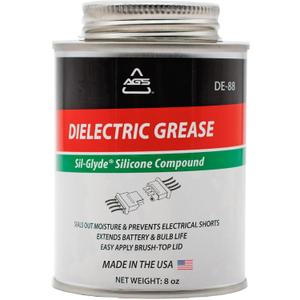 AGS Automotive Solutions Brush Top Can Dielectric Silicone Grease Compound for All Electrical Components and Connectors, 8 oz, Percise and Easy Application