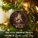 Welding Christmas Ornament 2025 - Welder Ornament for Men, Women, Dad, Brother, Husband - Mechanic, Blue Collar Worker Ideas - Double-Sided Ceramic Ornaments Hanging Decor