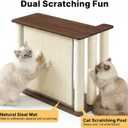 Veehoo Couch Protector from Cat Claws, Couch End Table with Cat Scratch Panel and Scratching Posts, Pet Corner Sofa Side Table Scratcher, Black Walnut, Right