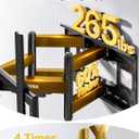 monTEK Heavy Duty XXL Full Motion TV Wall Mount for 60-120 inch Extra Large TVs, Holds 265 lbs, Max VESA 900x600, 27.7" Extension, Swivel & Tilt, Preassembled, Fits 1224" Studs, LED/LCD/OLED 4K/8K